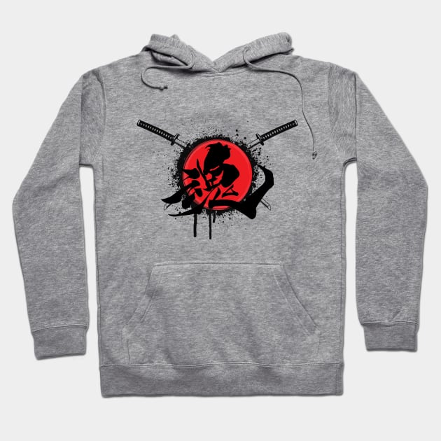 Japanese Kanji Symbol With Katana Sword, Otaku Anime Hoodie by ArkiLart Design